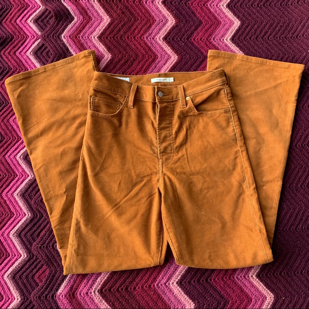 Levis rib cage high raise flare cord jeans